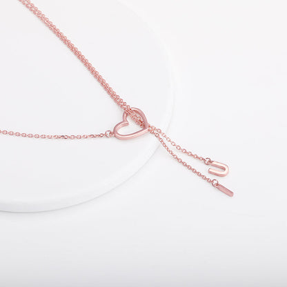 Rose Gold U&I Heart Necklace