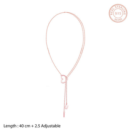 Rose Gold U&I Heart Necklace