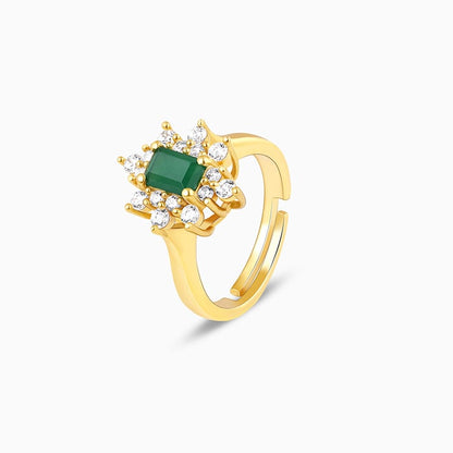 Golden Green Crush Ring