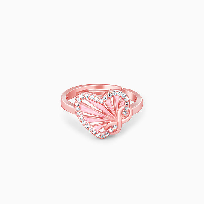 Rose Gold Heart Of Infinity Ring