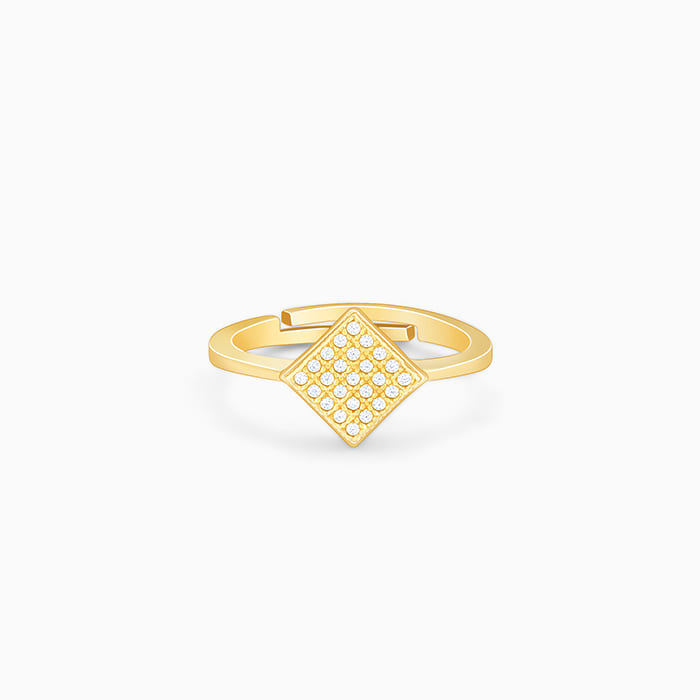 Golden Edgy Elegance Ring