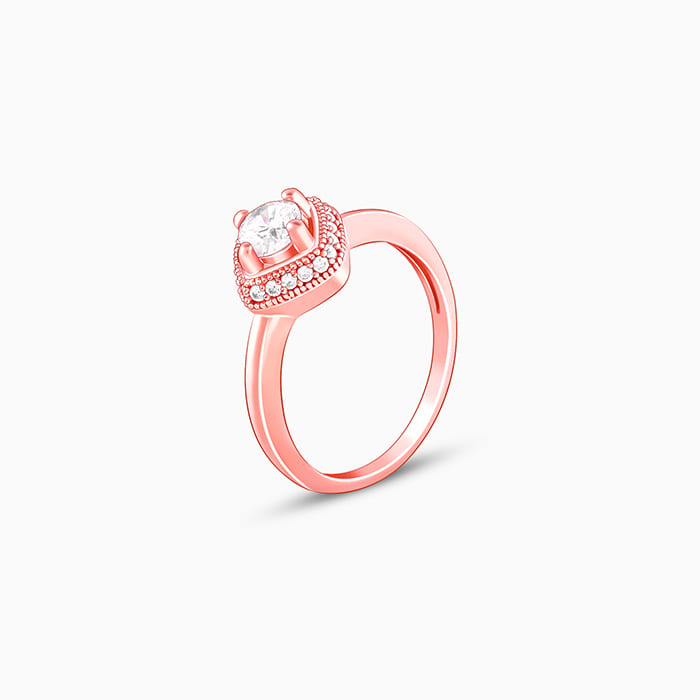 Rose Gold Rhombus Radiance Ring