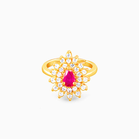 Golden Ruby Pink Elegance Ring