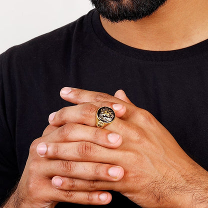 Golden Roar Of Lion Ring For Him