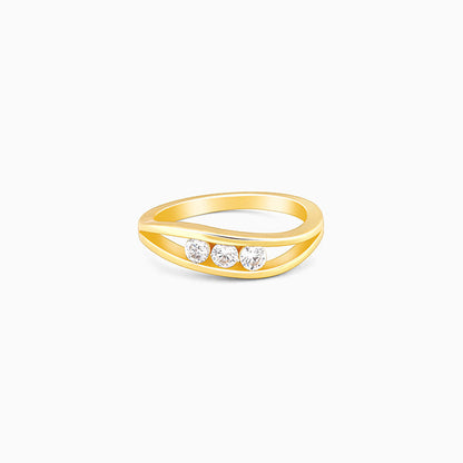 Golden Wave Crest Ring