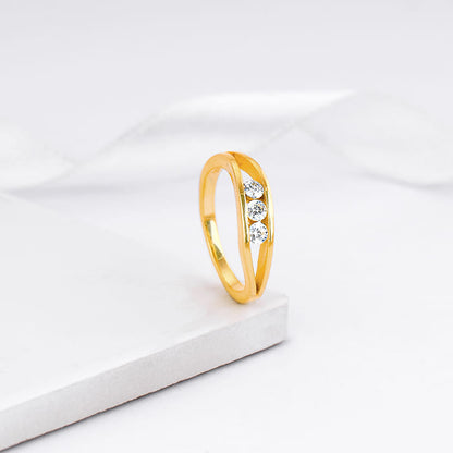 Golden Wave Crest Ring