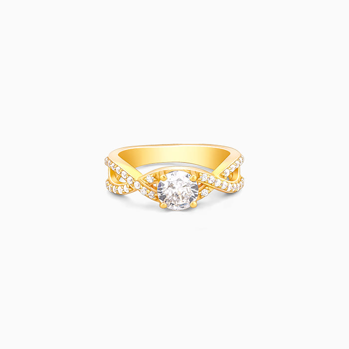 Golden Wavy Tangle Ring