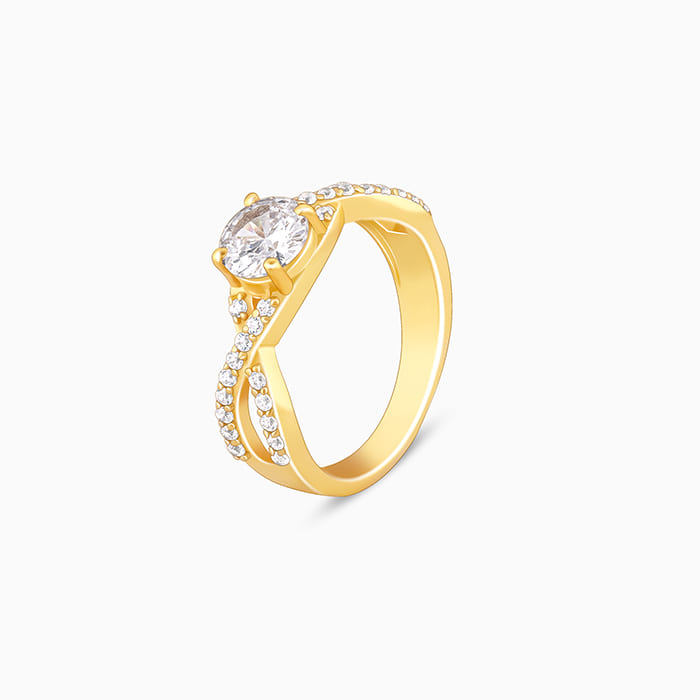 Golden Wavy Tangle Ring