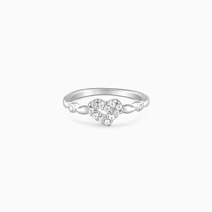 Silver Heart Entwined Ring