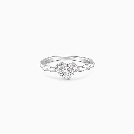 Silver Heart Entwined Ring