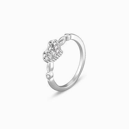 Silver Heart Entwined Ring