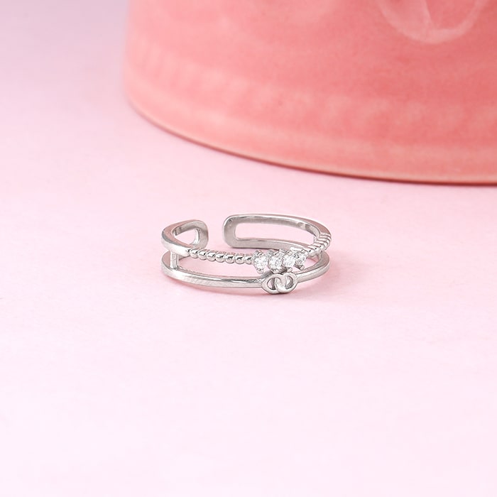 Silver Interlocked Ring