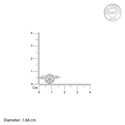 Silver Zirconia Hexagon Ring