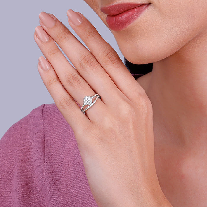 Silver Rounded Rhombus Ring