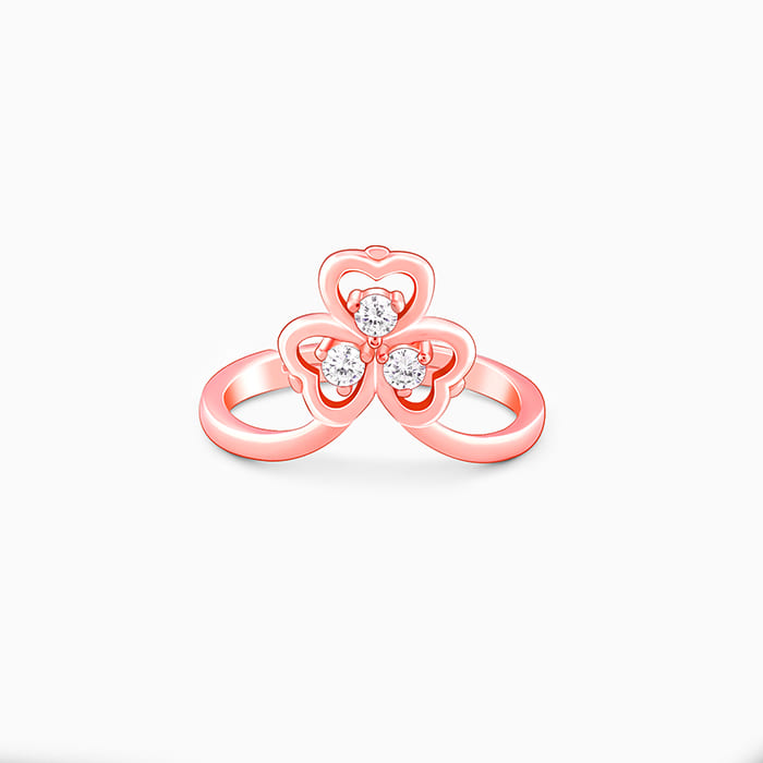 Rose Gold Three Leaf Clover Ring