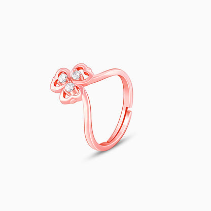 Rose Gold Three Leaf Clover Ring