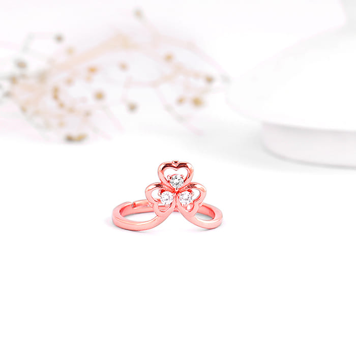 Rose Gold Three Leaf Clover Ring