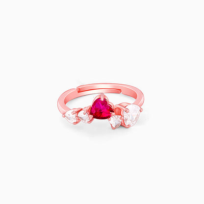 Rose Gold Duet Heart Ring