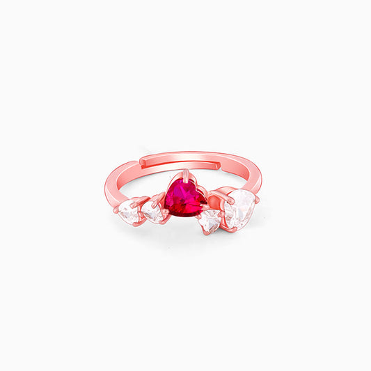 Rose Gold Duet Heart Ring