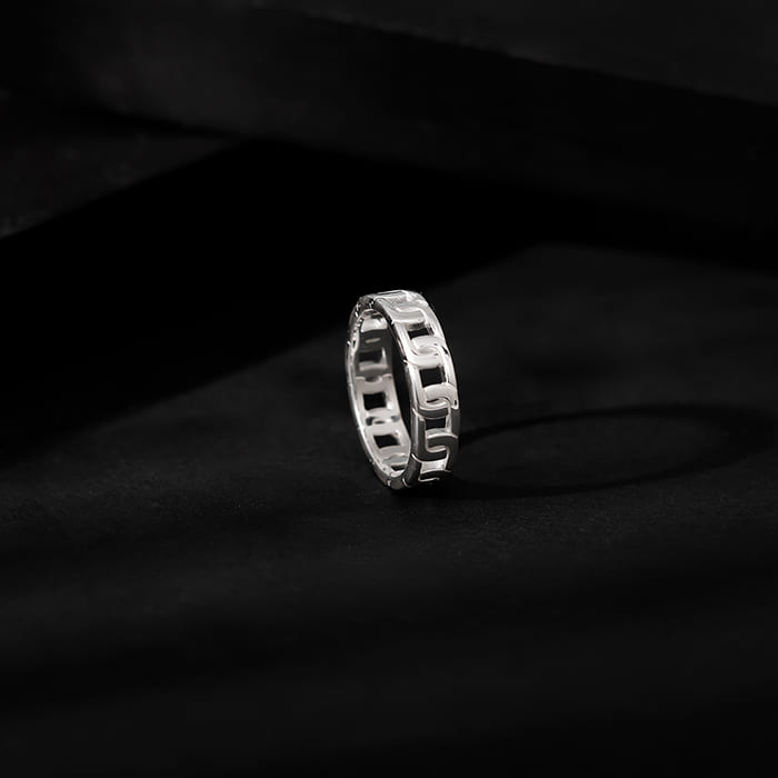 Silver Classic Linking Ring For Him