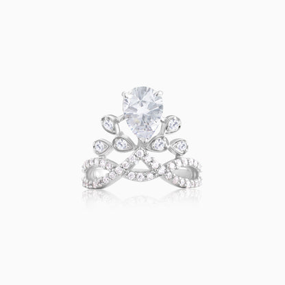 Silver Zircon Crowning Glory Ring