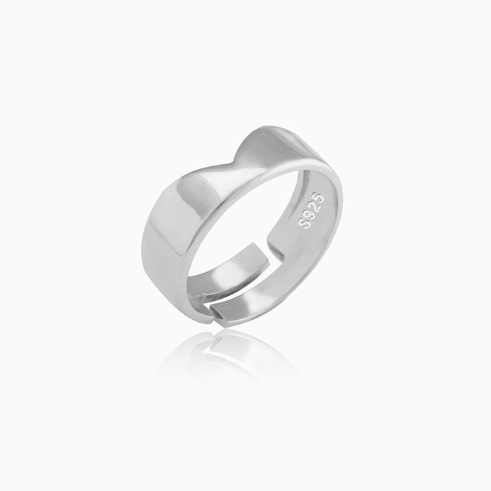 Silver Falling In Love Couple Rings