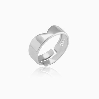 Silver Falling In Love Couple Rings