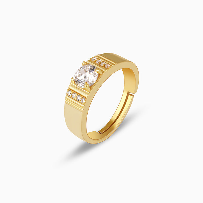 Golden Parallel Universe Ring For Him