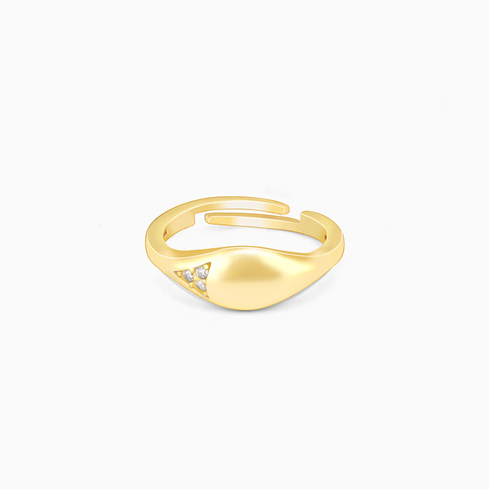 Golden Three Stone Ring