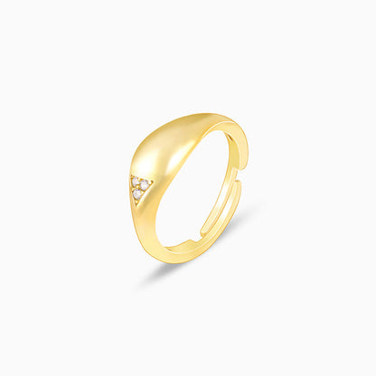 Golden Three Stone Ring