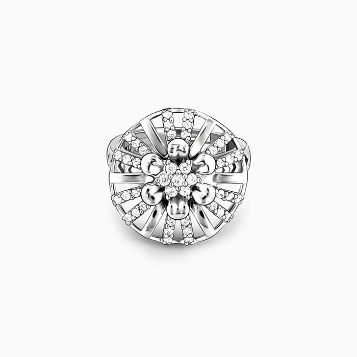 Anushka Sharma Silver Floral Grandeur Ring