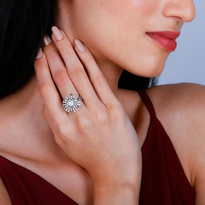 Anushka Sharma Silver Floral Grandeur Ring