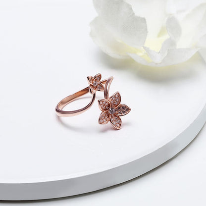 Rose Gold Blooming Flower Ring