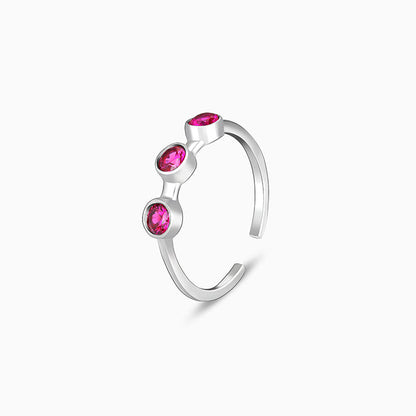 Silver Precious Pink Toe Rings