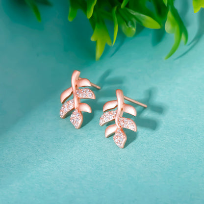 Anushka Sharma Rose Gold Matte Twig Earrings