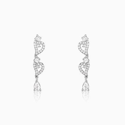 Silver Sparkling Love Story Earrings