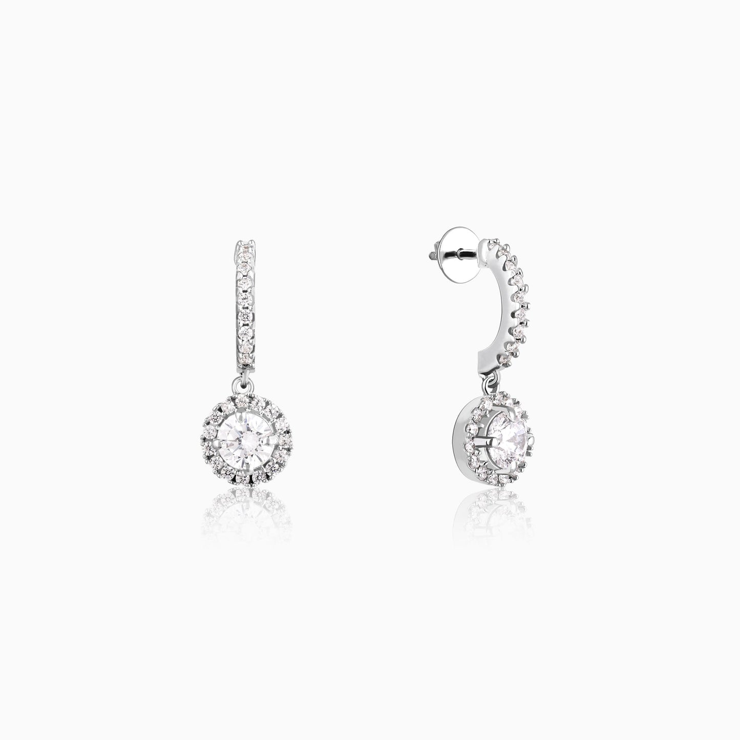 Silver Zircon Drizzle Drop Earrings