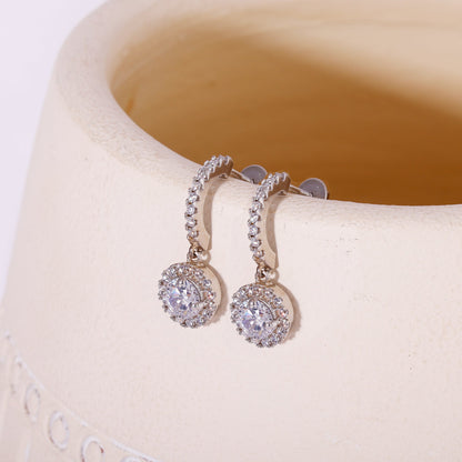 Silver Zircon Drizzle Drop Earrings