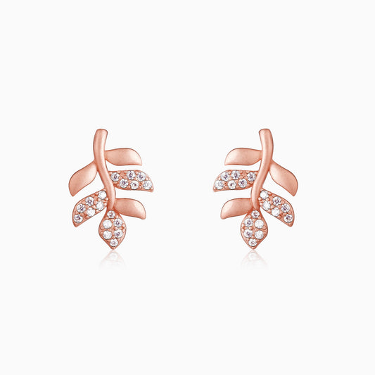 Anushka Sharma Rose Gold Matte Twig Earrings