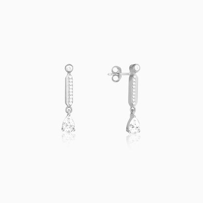 Zircon Silver Night Earrings