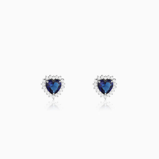 Silver Heart Of The Ocean Studs