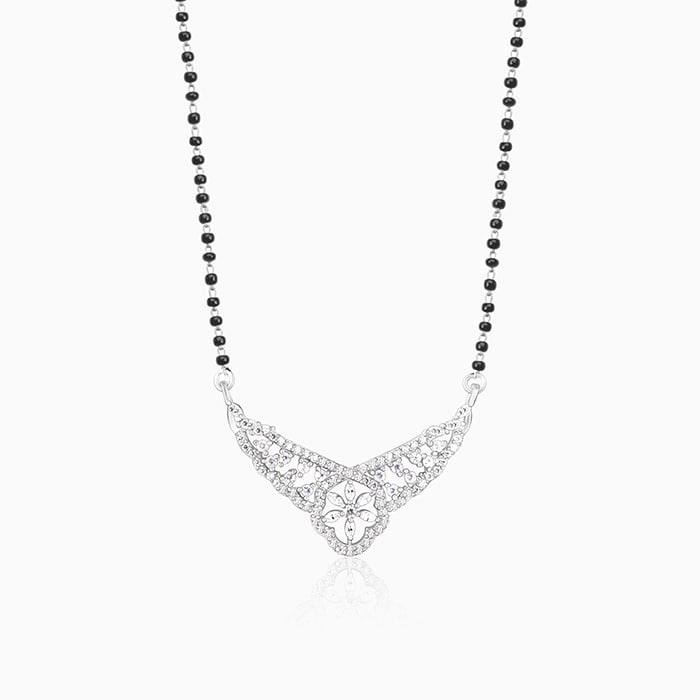 Silver Fresh Flower Mangalsutra