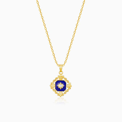 Golden Queen's Throne Pendant with Link Chain