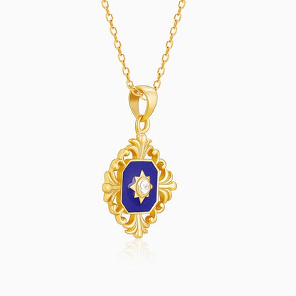 Golden Queen's Throne Pendant with Link Chain