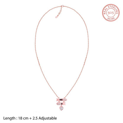 Rose Gold You and Me Necklace