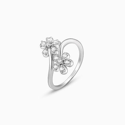 Silver Floral Brilliance Ring