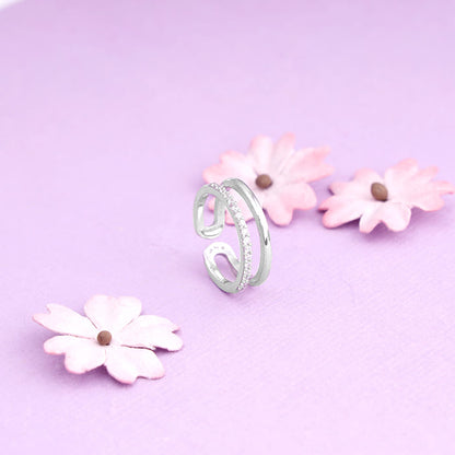 Silver Layered Brilliance Ring