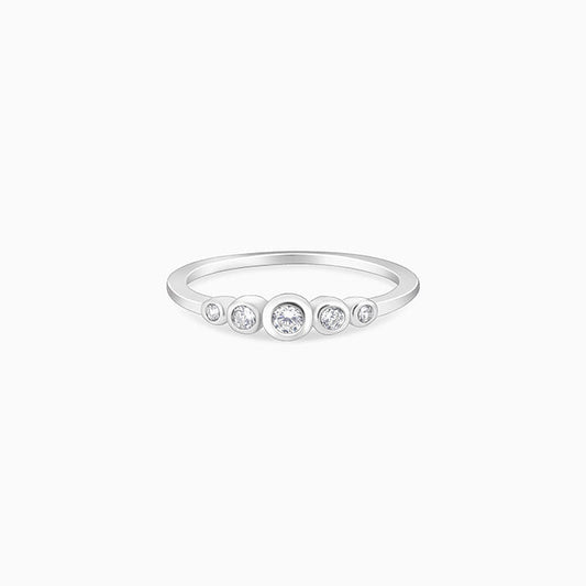 Silver Zircon Penta Glow Ring