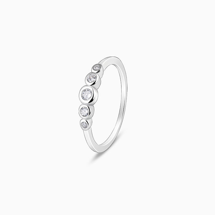 Silver Zircon Penta Glow Ring
