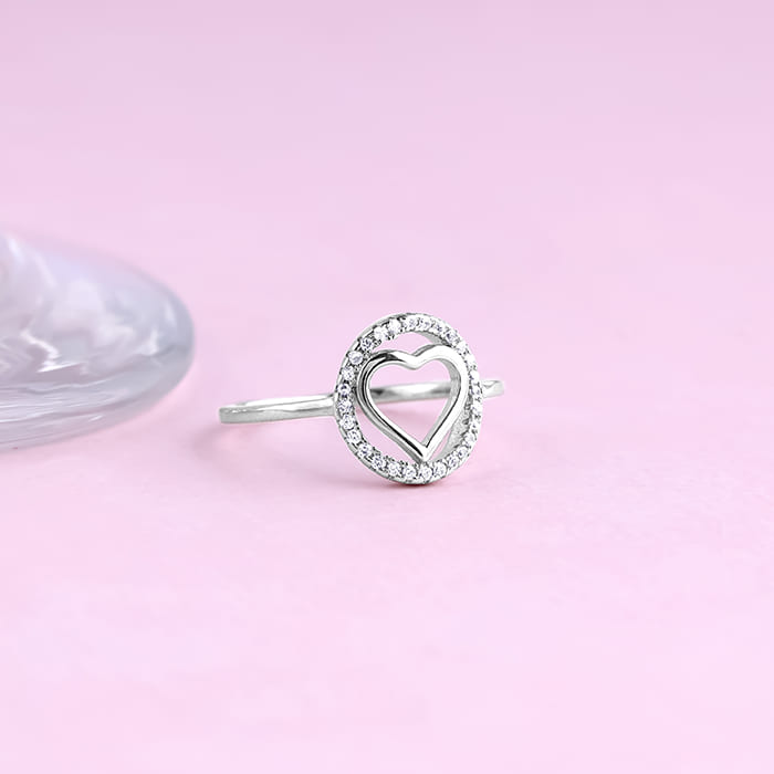 Silver Heart's Odyssey Ring